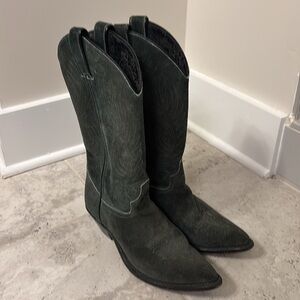 Code West Suade Boots Green Size 6.5 m